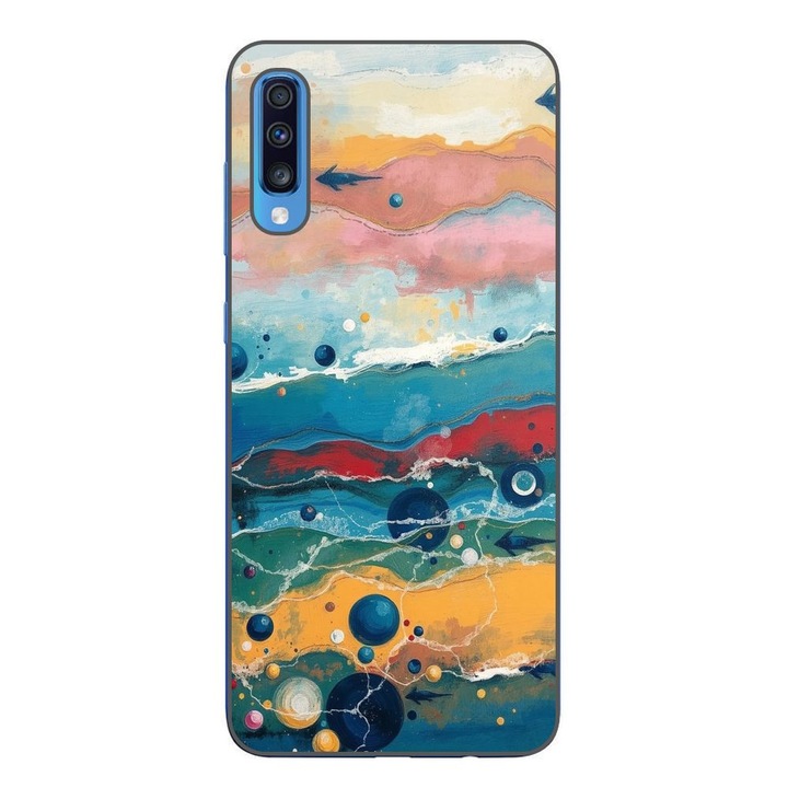 Husa compatibila cu Samsung Galaxy A70 Silicon Gel Tpu Model Painted Waterworld