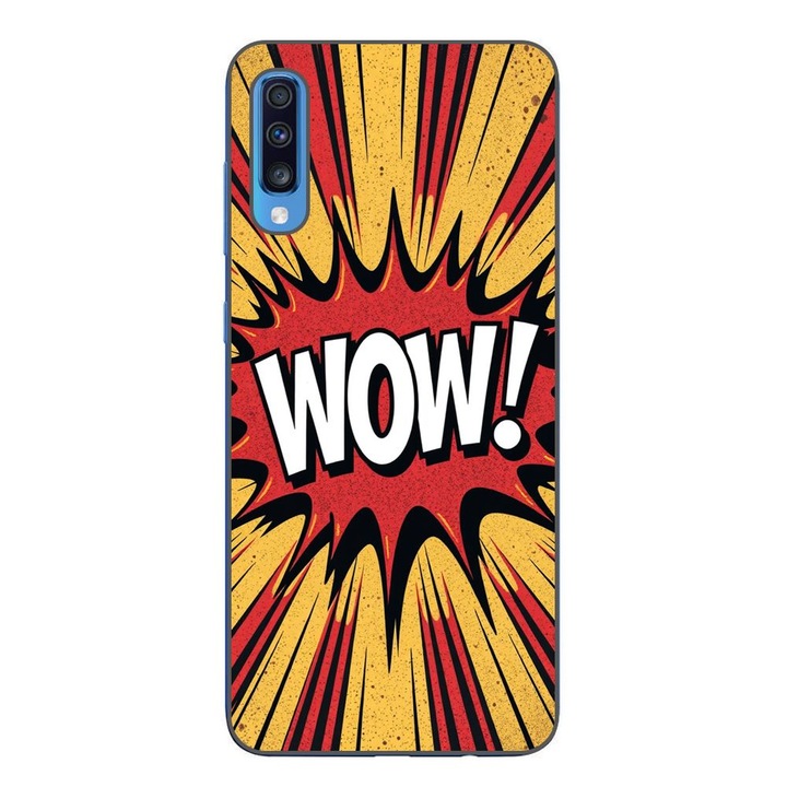 Husa compatibila cu Samsung Galaxy A70 Silicon Gel Tpu Model Comic Book WOW Text