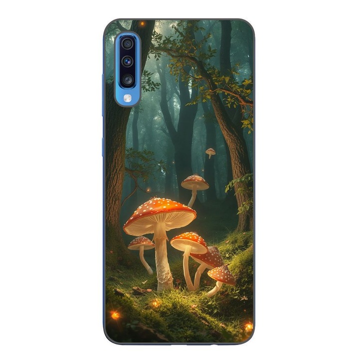 Husa compatibila cu Samsung Galaxy A70 Silicon Gel Tpu Model Glowing Magical Mushrooms