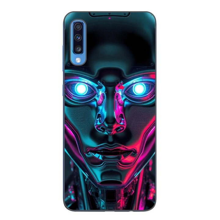 Husa compatibila cu Samsung Galaxy A70 Silicon Gel Tpu Model Chrome Humanoid