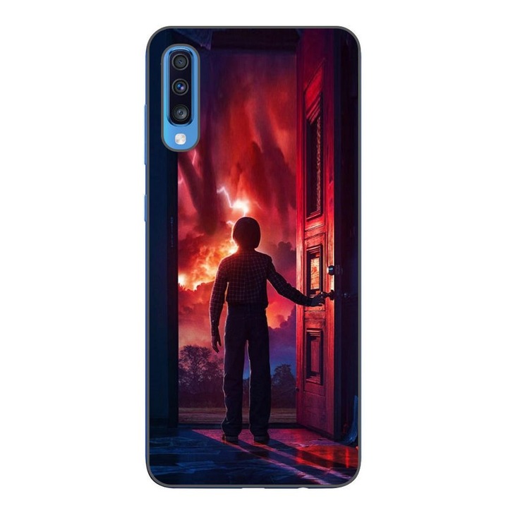 Husa compatibila cu Samsung Galaxy A70 Silicon Gel Tpu Model Stranger Things Door to Hell