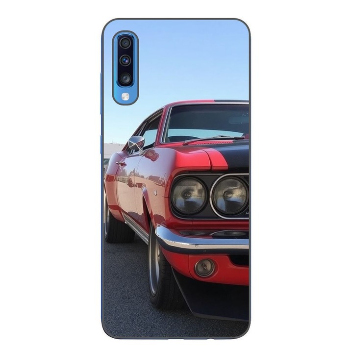 Husa compatibila cu Samsung Galaxy A70 Silicon Gel Tpu Model Red Muscle Car