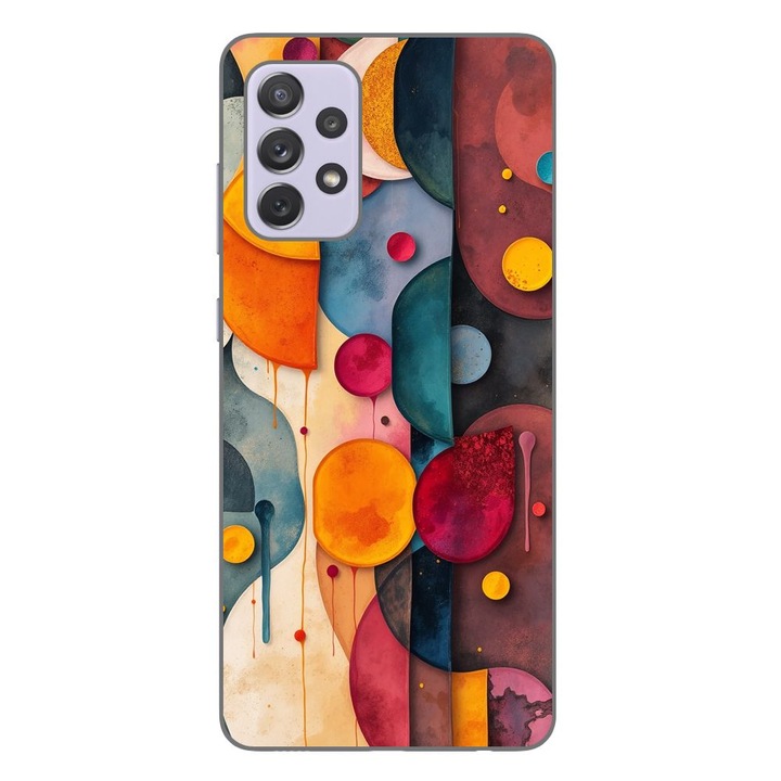 Husa compatibila cu Samsung Galaxy A72 5G Silicon Gel Tpu Model Abstract Shapes and Colors