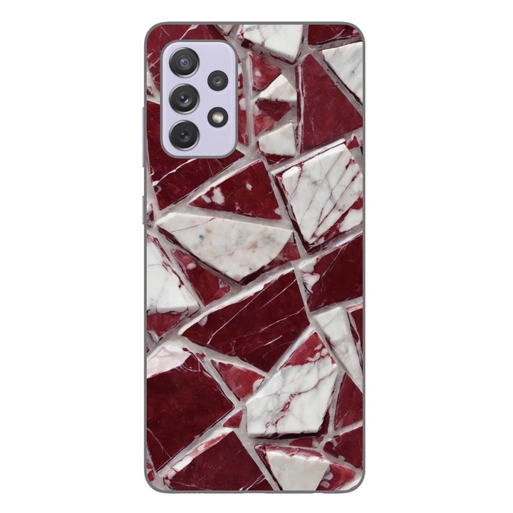 Husa compatibila cu Samsung Galaxy A72 5G Silicon Gel Tpu Model Broken Glass Red Blood