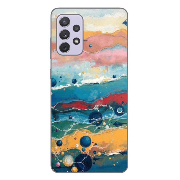 Husa compatibila cu Samsung Galaxy A72 5G Silicon Gel Tpu Model Painted Waterworld