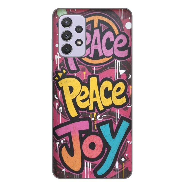 Husa compatibila cu Samsung Galaxy A72 5G Silicon Gel Tpu Model Peace and Joy Graffiti