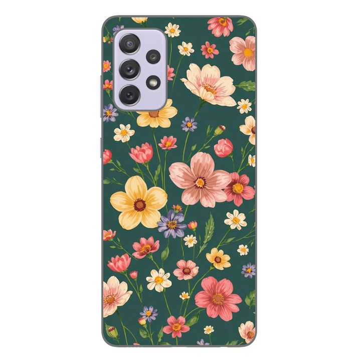 Husa compatibila cu Samsung Galaxy A72 5G Silicon Gel Tpu Model Vintage Spring Flowers