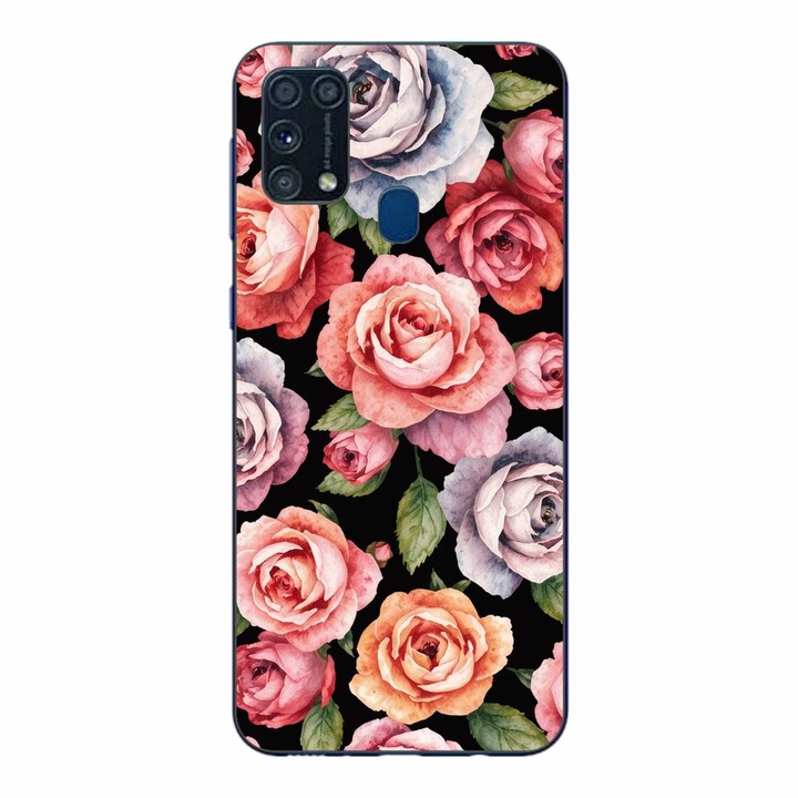 Husa compatibila cu Samsung Galaxy M21S, M31 Silicon Gel Tpu Model Colorfull Roses Pattern