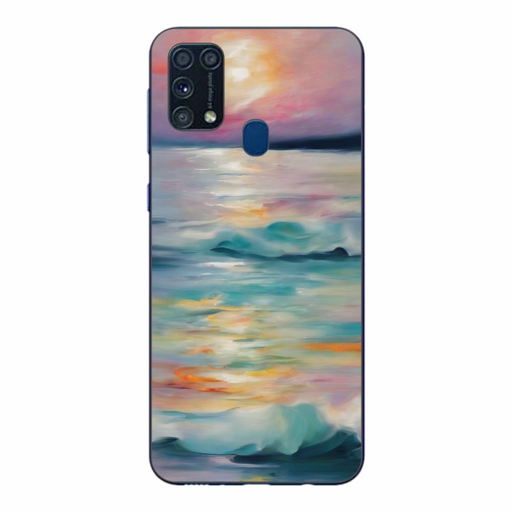 Husa compatibila cu Samsung Galaxy M21S, M31 Silicon Gel Tpu Model Watercolor Sea View