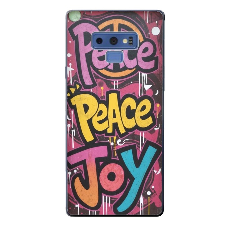 Husa compatibila cu Samsung Galaxy Note 9 Silicon Gel Tpu Model Peace and Joy Graffiti