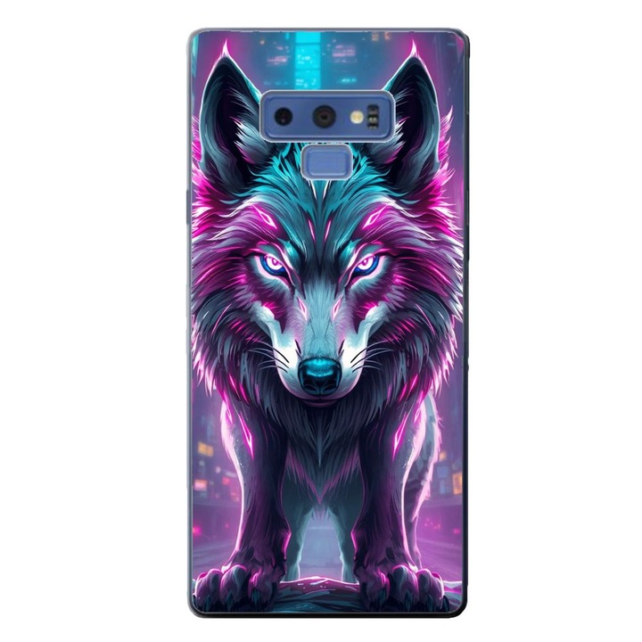 Husa compatibila cu Samsung Galaxy Note 9 Silicon Gel Tpu Model Cyberpunk Wolf