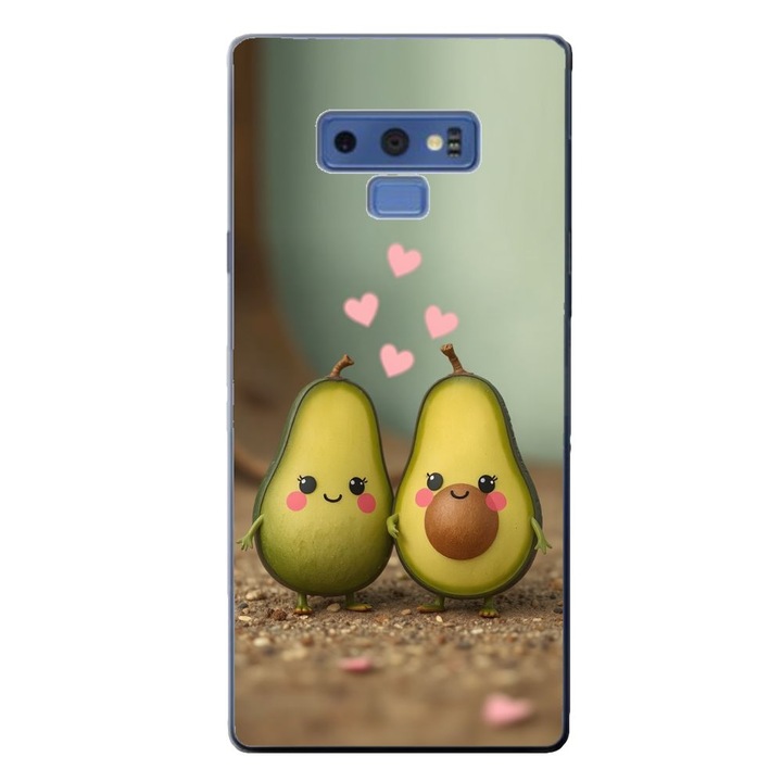 Husa compatibila cu Samsung Galaxy Note 9 Silicon Gel Tpu Model Kawaii Avocados in Love