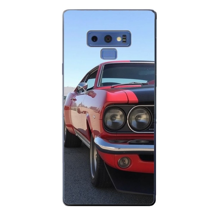 Husa compatibila cu Samsung Galaxy Note 9 Silicon Gel Tpu Model Red Muscle Car