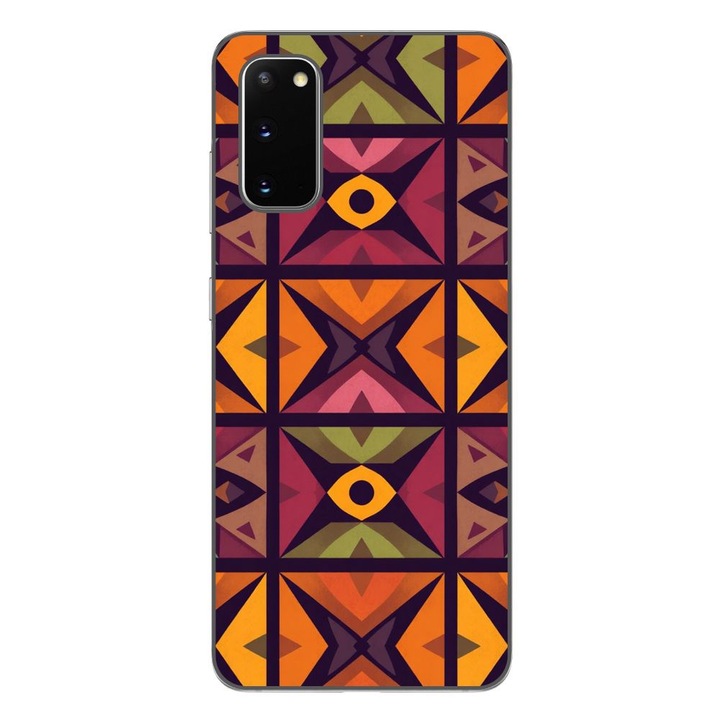 Husa compatibila cu Samsung Galaxy S20 Silicon Gel Tpu Model Tribal Retro Shapes