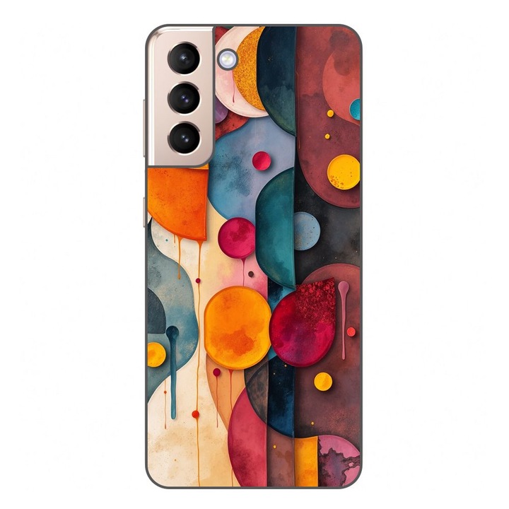 Husa compatibila cu Samsung Galaxy S21 FE Silicon Gel Tpu Model Abstract Shapes and Colors