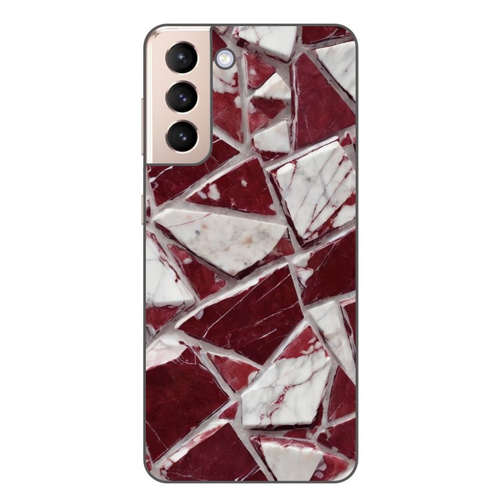 Husa compatibila cu Samsung Galaxy S21 FE Silicon Gel Tpu Model Broken Glass Red Blood