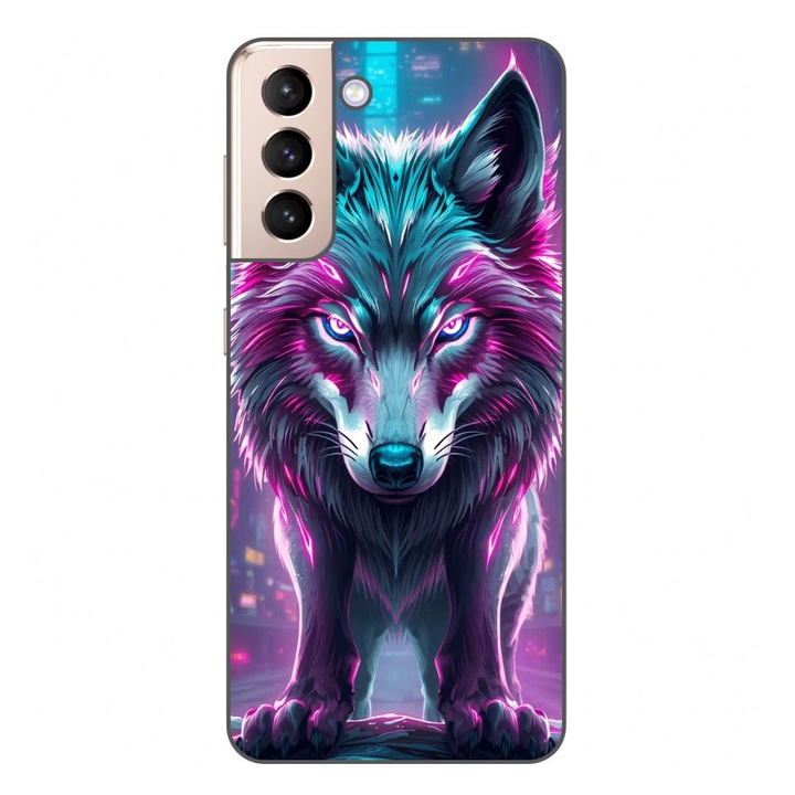 Husa compatibila cu Samsung Galaxy S21 FE Silicon Gel Tpu Model Cyberpunk Wolf