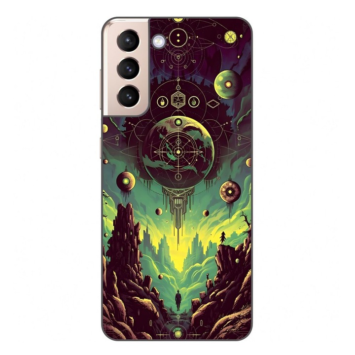 Husa compatibila cu Samsung Galaxy S21 FE Silicon Gel Tpu Model Mystical Planet