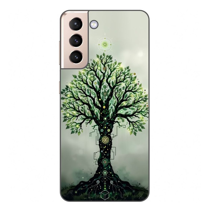 Husa compatibila cu Samsung Galaxy S21 FE Silicon Gel Tpu Model Mystical Tree