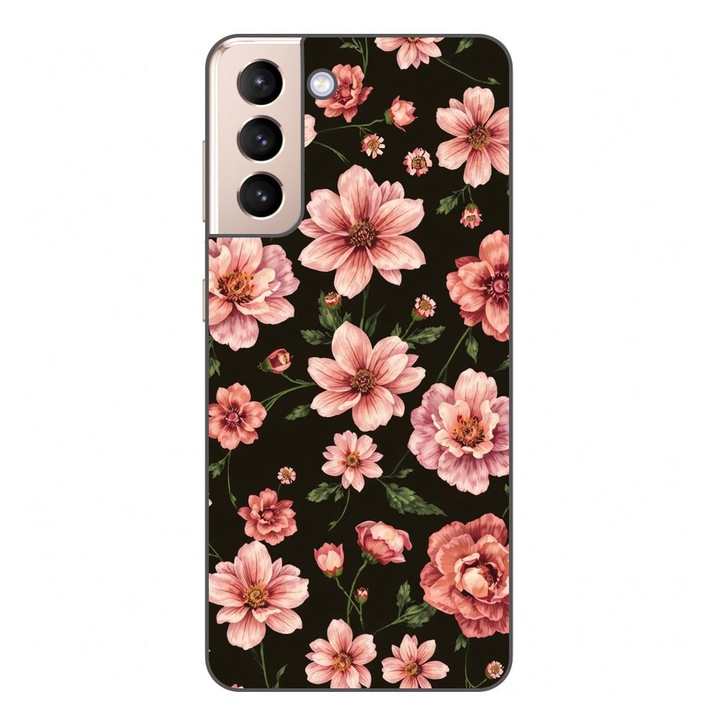 Husa compatibila cu Samsung Galaxy S21 FE Silicon Gel Tpu Model Pink Spring Flowers