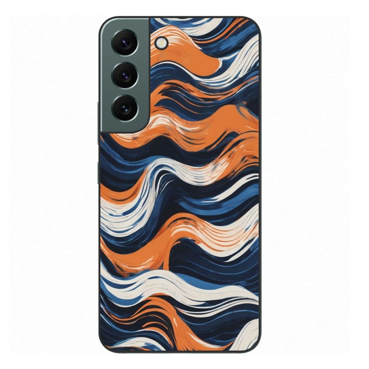Husa compatibila cu Samsung Galaxy S22+ Plus Silicon Gel Tpu Model Abstract Crazy Orange Waves