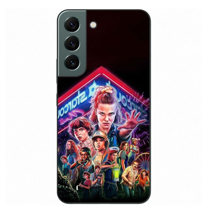 Husa compatibila cu Samsung Galaxy S22+ Plus Silicon Gel Tpu Model Stranger Things All Team