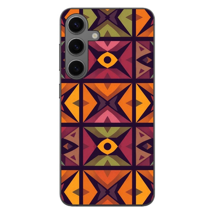 Husa compatibila cu Samsung Galaxy S24 FE Silicon Gel Tpu Model Tribal Retro Shapes