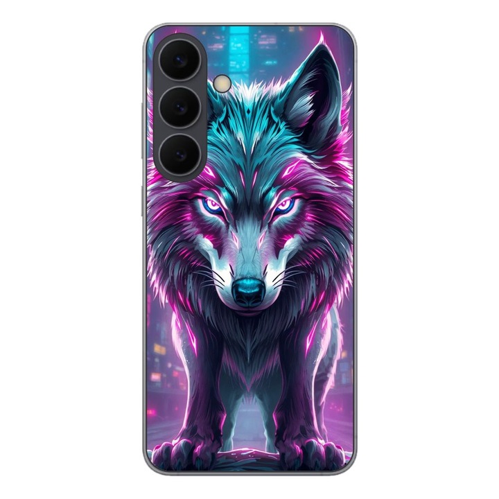 Husa compatibila cu Samsung Galaxy S25 FE Silicon Gel Tpu Model Cyberpunk Wolf