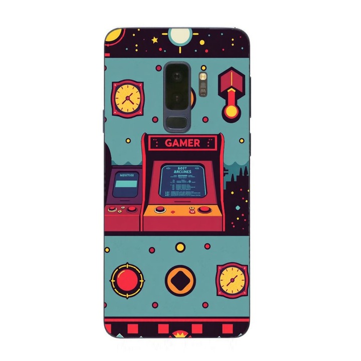 Husa compatibila cu Samsung Galaxy S9 Plus Silicon Gel Tpu Model Gamer Arcade Room