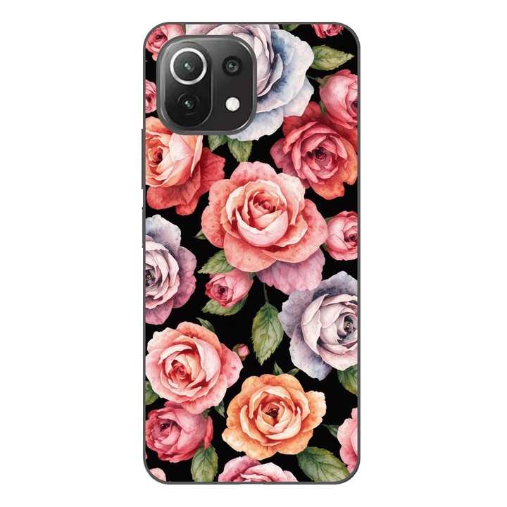 Husa compatibila cu Xiaomi Mi 11 Lite, Mi 11 Lite 5G Silicon Gel Tpu Model Colorfull Roses Pattern
