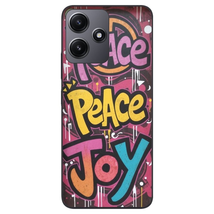Husa compatibila cu Xiaomi Redmi 12 5G Silicon Gel Tpu Model Peace and Joy Graffiti