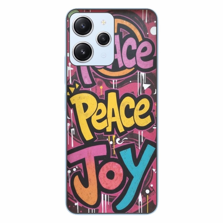 Husa compatibila cu Xiaomi Redmi 12 4G Silicon Gel Tpu Model Peace and Joy Graffiti