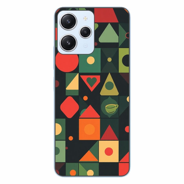 Husa compatibila cu Xiaomi Redmi 12 4G Silicon Gel Tpu Model Retro Shapes