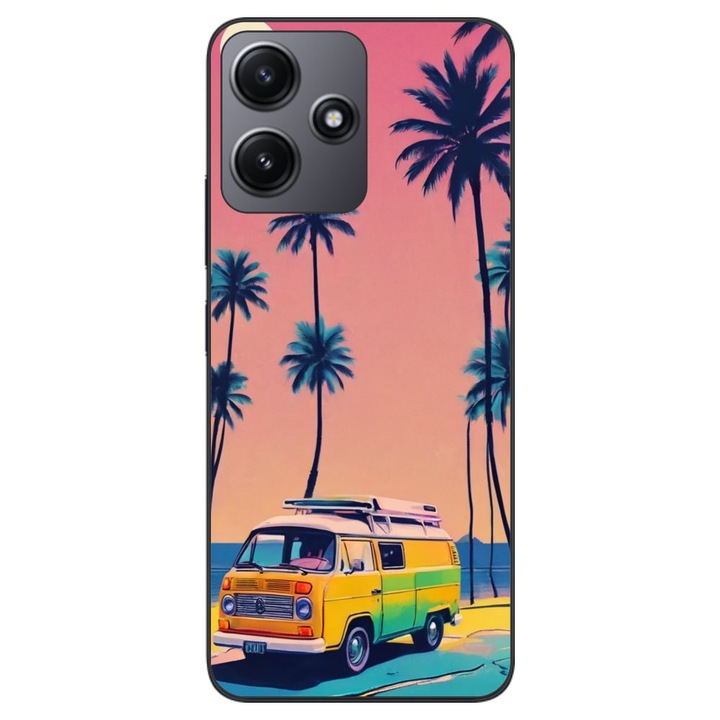 Husa compatibila cu Xiaomi Redmi 12 5G Silicon Gel Tpu Model Summer Vibes Camper and Palms Pop Art
