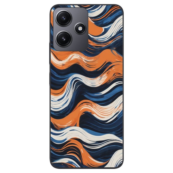 Husa compatibila cu Xiaomi Redmi 12 5G Silicon Gel Tpu Model Abstract Crazy Orange Waves