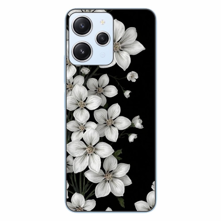Husa compatibila cu Xiaomi Redmi 12 4G Silicon Gel Tpu Model Pure White Flowers