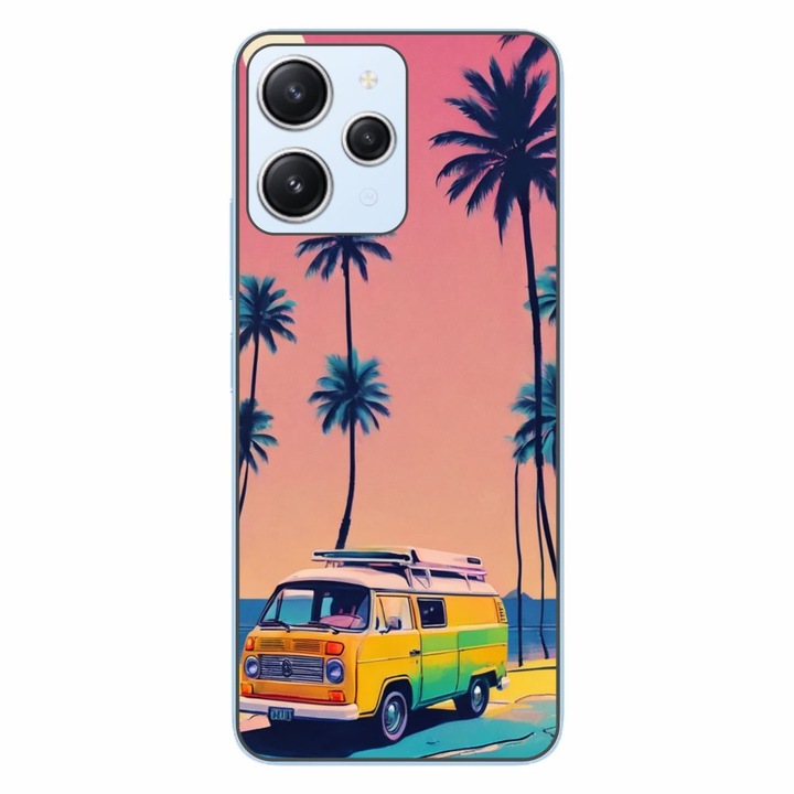 Husa compatibila cu Xiaomi Redmi 12 4G Silicon Gel Tpu Model Summer Vibes Camper and Palms Pop Art