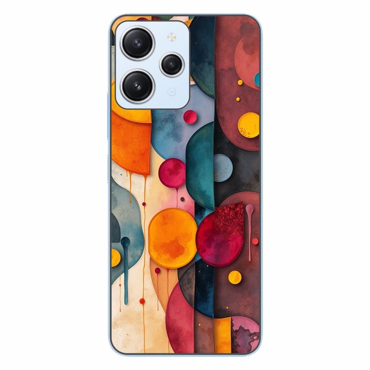 Husa compatibila cu Xiaomi Redmi 12 4G Silicon Gel Tpu Model Abstract Shapes and Colors