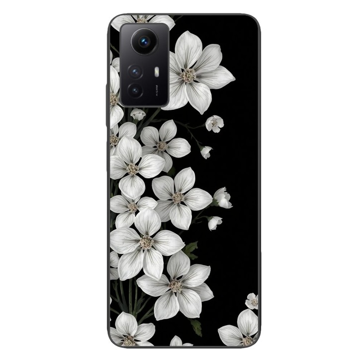 Husa compatibila cu Xiaomi Redmi Note 12s Silicon Gel Tpu Model Pure White Flowers