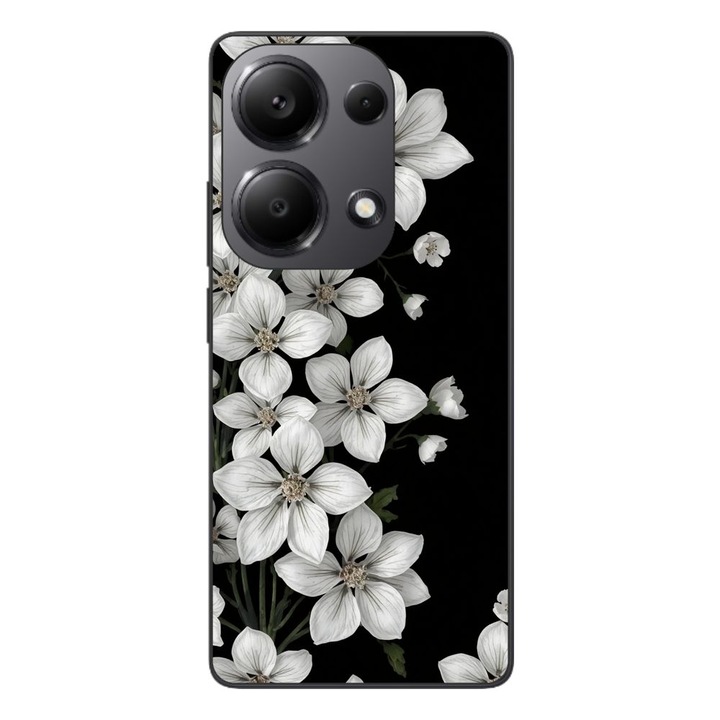 Husa compatibila cu Xiaomi Redmi Note 13 Pro 4G Silicon Gel Tpu Model Pure White Flowers