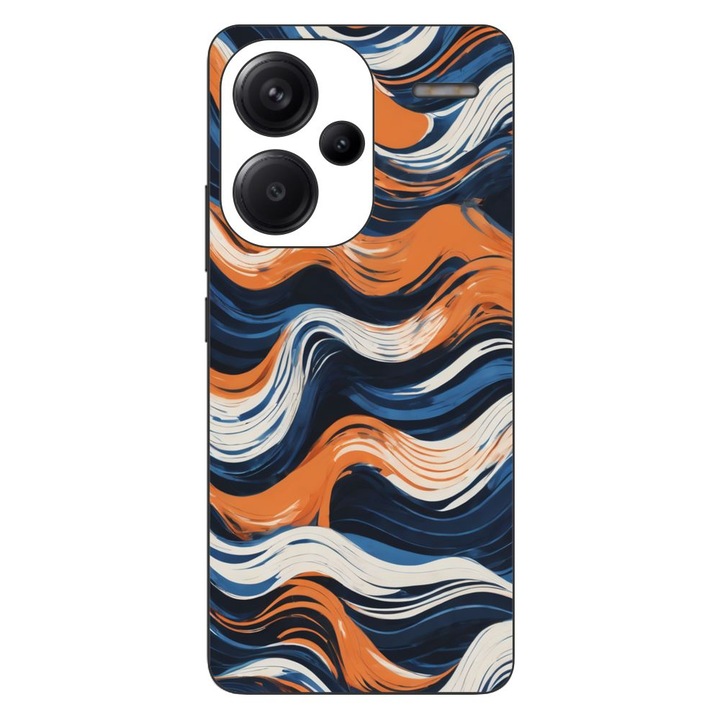 Husa compatibila cu Xiaomi Redmi Note 13 Pro Plus Silicon Gel Tpu Model Abstract Crazy Orange Waves