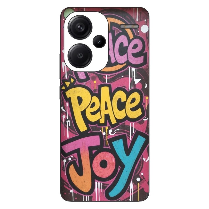 Husa compatibila cu Xiaomi Redmi Note 13 Pro Plus Silicon Gel Tpu Model Peace and Joy Graffiti