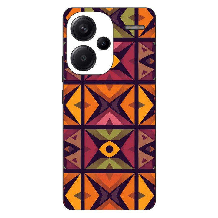 Husa compatibila cu Xiaomi Redmi Note 13 Pro Plus Silicon Gel Tpu Model Tribal Retro Shapes
