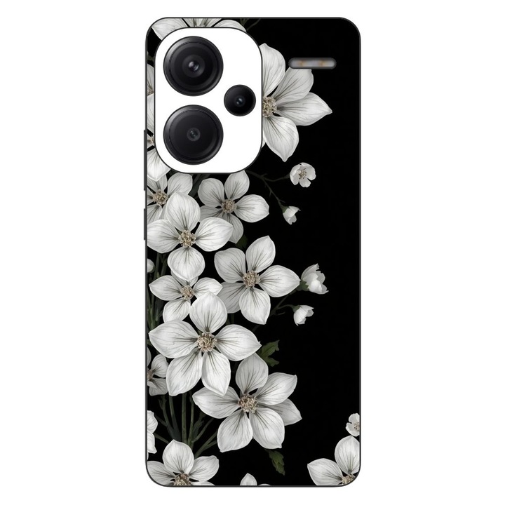 Husa compatibila cu Xiaomi Redmi Note 13 Pro Plus Silicon Gel Tpu Model Pure White Flowers