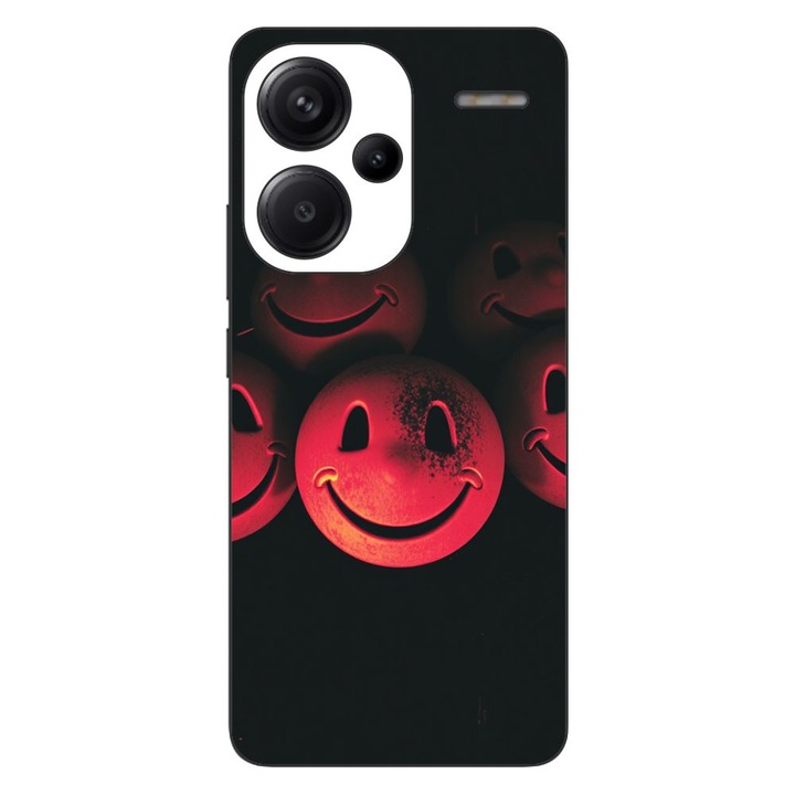 Husa compatibila cu Xiaomi Redmi Note 13 Pro Plus Silicon Gel Tpu Model Grungy Smiley Faces