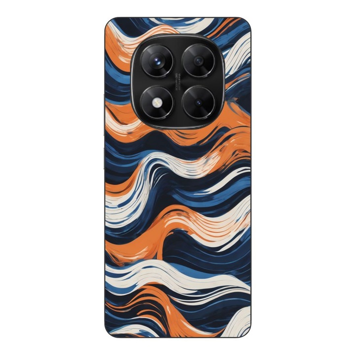 Husa compatibila cu Xiaomi Redmi Note 14 Pro 5G Silicon Gel Tpu Model Abstract Crazy Orange Waves