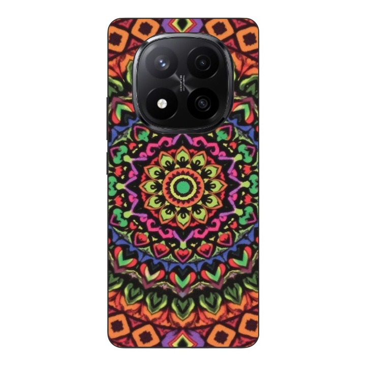 Husa compatibila cu Xiaomi Redmi Note 14 Pro Plus Silicon Gel Tpu Model Colorfull Mandala Orange Power