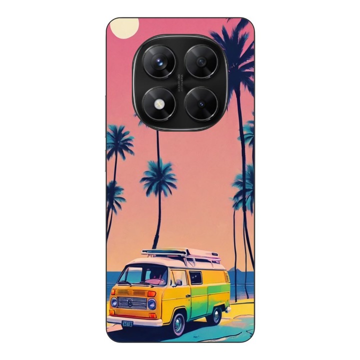 Husa compatibila cu Xiaomi Redmi Note 14 Pro 5G Silicon Gel Tpu Model Summer Vibes Camper and Palms Pop Art