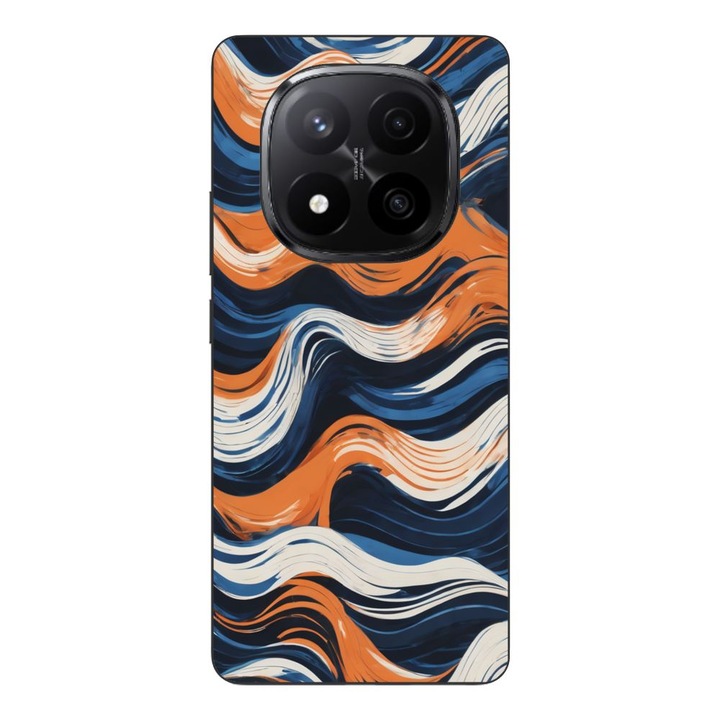 Husa compatibila cu Xiaomi Redmi Note 14 Pro Plus Silicon Gel Tpu Model Abstract Crazy Orange Waves