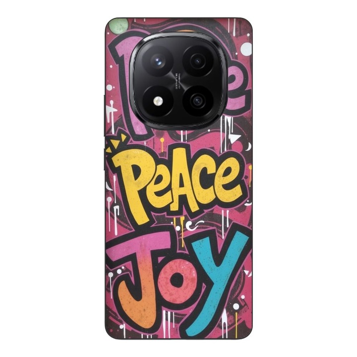 Husa compatibila cu Xiaomi Redmi Note 14 Pro Plus Silicon Gel Tpu Model Peace and Joy Graffiti